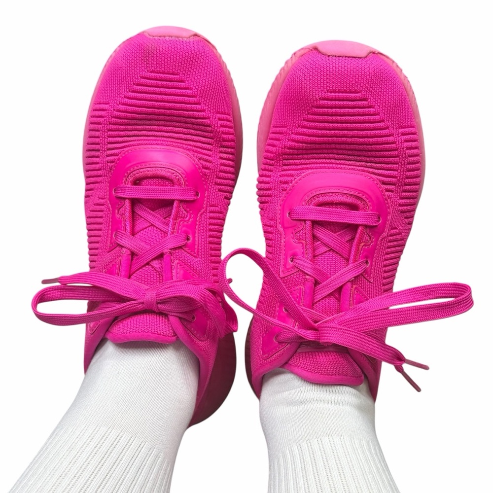 10/$25🦋 BOBS from Skechers Sport Squad Neon Pink Color Crash Trainers- Size 6.5 - Picture 8 of 16